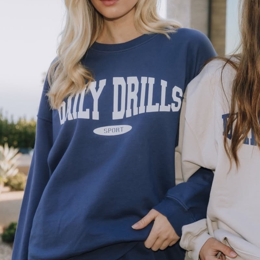 Daily Drills Navy Unisex Sport Crew Sweatshirt